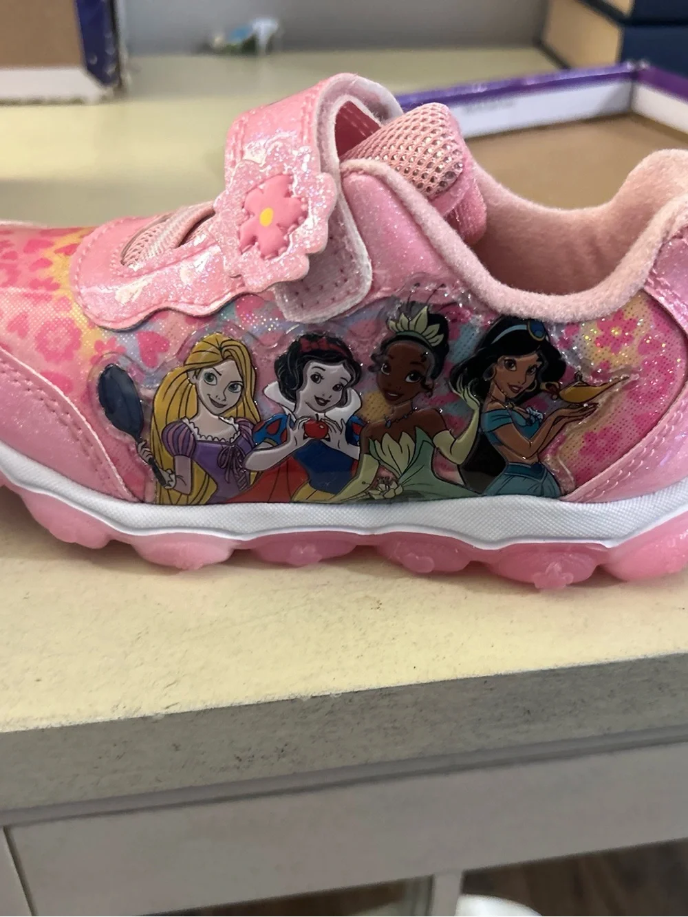 Disney Light up  Pink Glitter Princess Sneakers